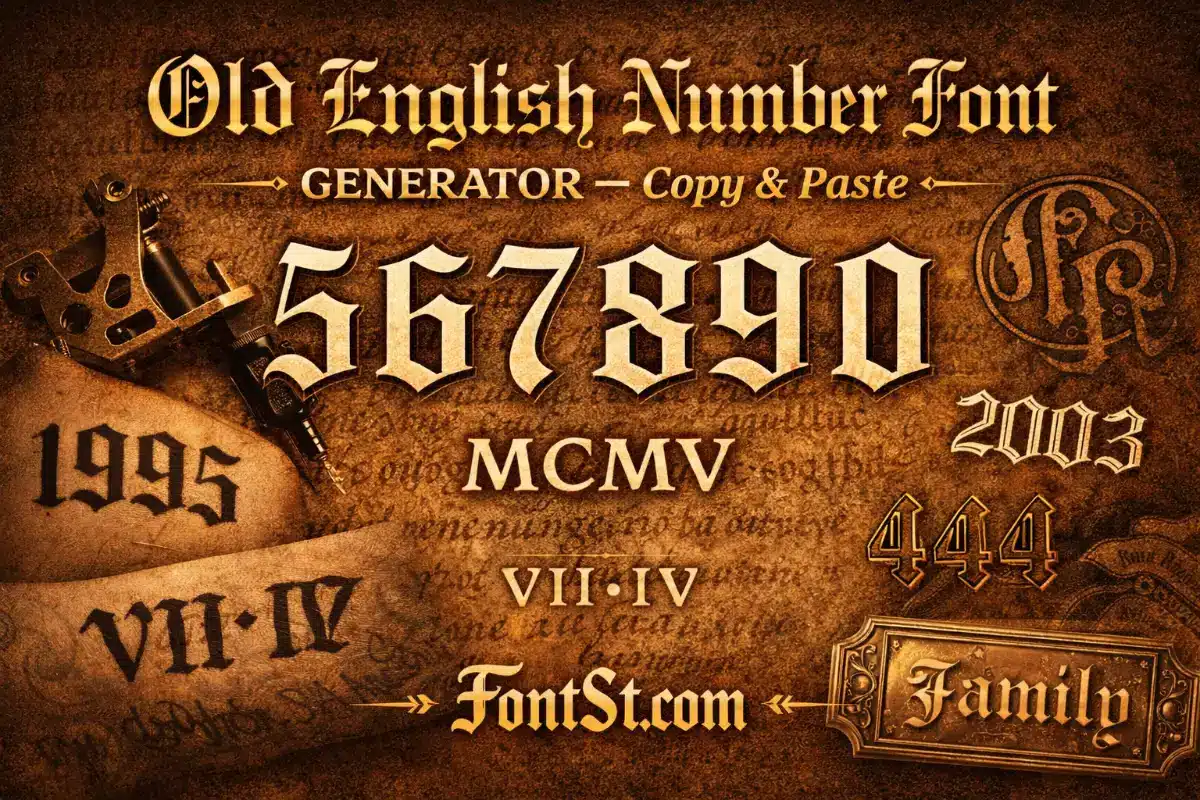 Number Font Old English