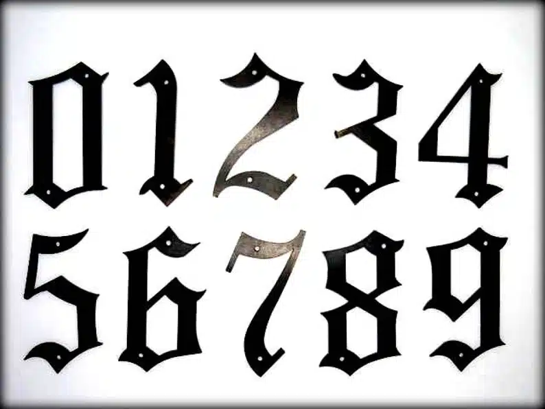 Old English Number Font