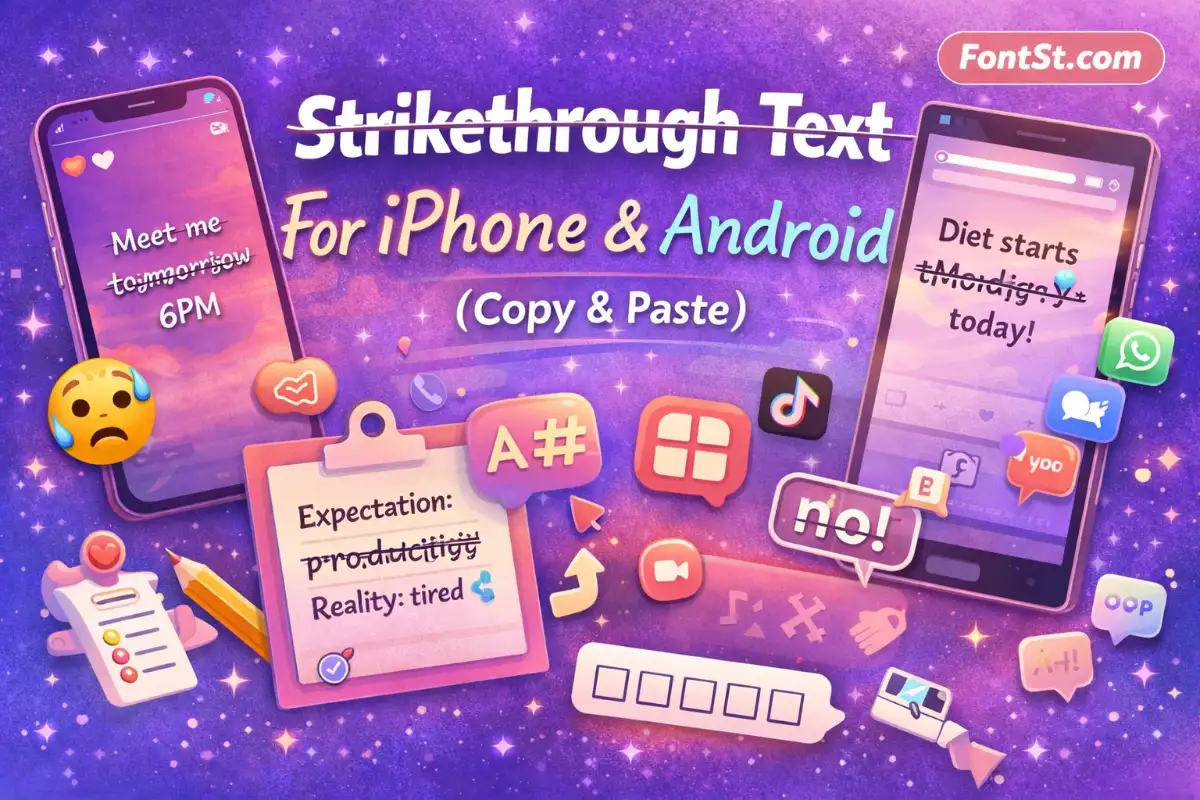 Strikethrough Text For iPhone & Android