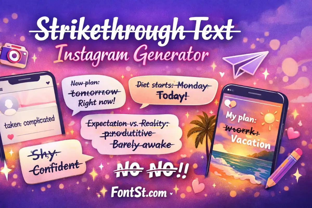 Strikethrough text Instagram