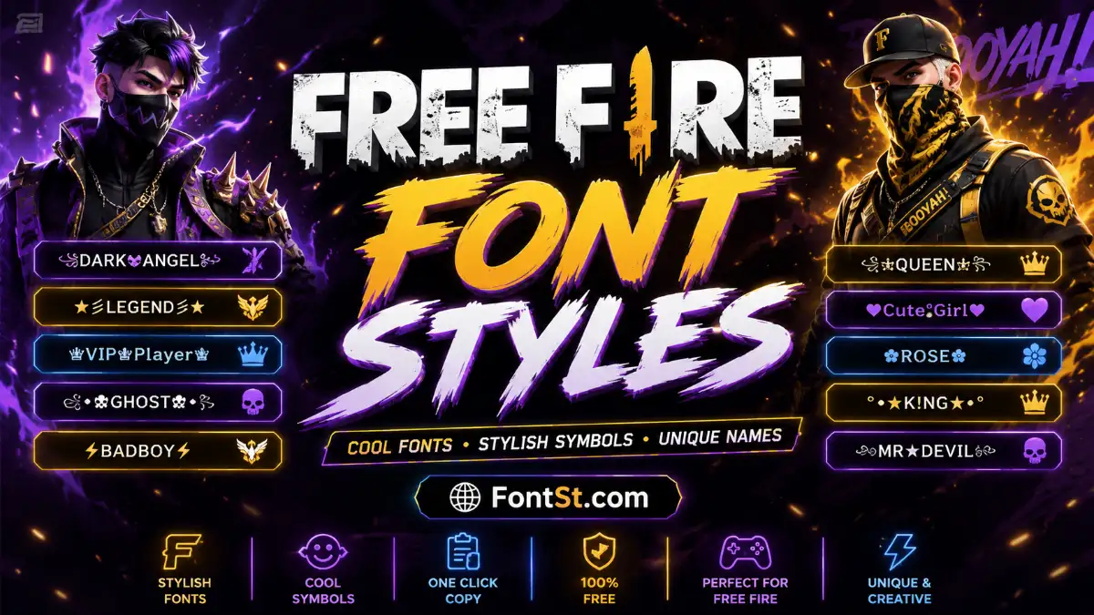 Free Fire Font Style
